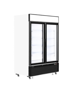 Commercial Display Fridge Upright 1078 litres Double Hinged Door LED Canopy