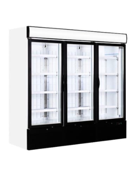 Commercial Display Freezer Upright 1657 litres Triple Hinged Door LED Canopy